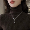 Necklace Natural Freshwater Pearl Woolen Copper Chain Niche Minimalist Style With Shape And Water Drop Shape