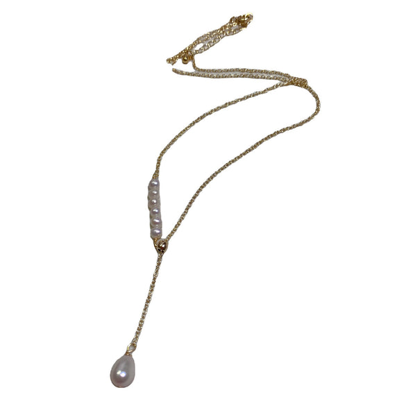 Necklace Natural Freshwater Pearl Woolen Copper Chain Niche Minimalist Style With Shape And Water Drop Shape