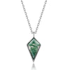 Necklace Natural Geometric Green Moss Stone S925 Silver Inlaid With Water Grass Agate Retro Style