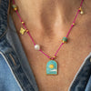 Necklace Natural Pearl Geometric Copper Electroplating Flower Moon Heart Evil Eye Pendant Colorpreserving