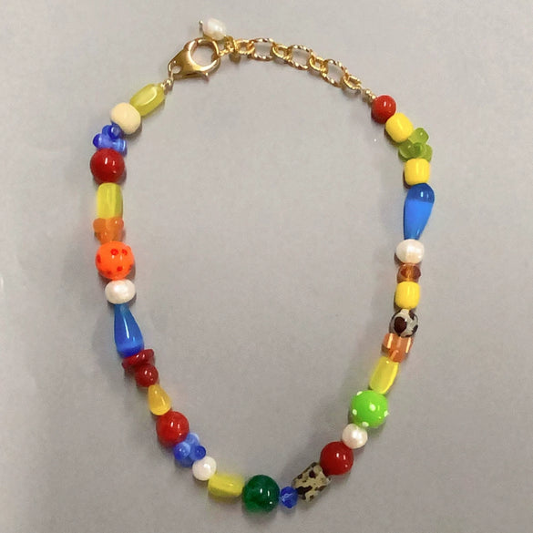 Necklace Natural Pearl Mixed Gemstone Setting Geometric Metal Electroplating Women's
