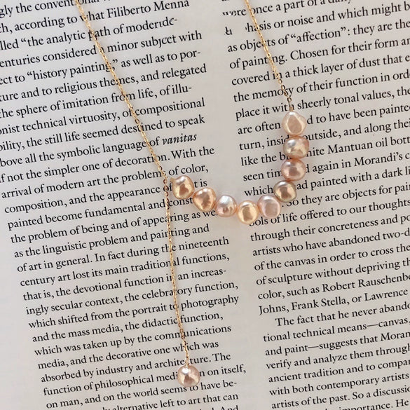 Necklace Natural Pearl 925 Silver Geometric Alien Shape For Women