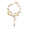 Necklace Natural Shell Conch Imitation Pearl Metal Starfish Alloy Pendant Geometric Constellation Electroplated