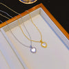 Necklace Natural Shell Heart Titanium Steel Copper Gold Electroplated Geometric Style