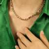 Necklace Natural Stone Beaded 316L Stainless Steel Electroplated Fashion Regular Chain