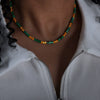 Necklace Natural Stone Beads Titanium Steel Geometric Electroplating Women's Fashion Jewelry