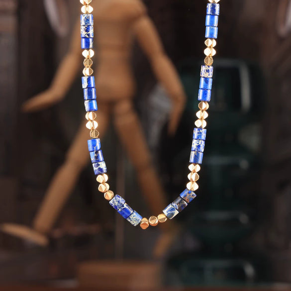 Necklace Natural Stone Beads Titanium Steel Geometric Electroplating Women's Fashion Jewelry