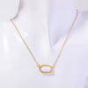 Necklace Natural Stone Crystal Pendant Copper Geometric Punk Style Electroplating Light Luxury Real Gold Color Preservation
