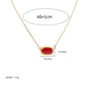Necklace Natural Stone Crystal Pendant Copper Geometric Punk Style Electroplating Light Luxury Real Gold Color Preservation