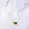 Necklace Natural Stone Crystal Pendant Copper Geometric Punk Style Electroplating Light Luxury Real Gold Color Preservation