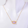 Necklace Natural Stone Crystal Pendant Copper Geometric Punk Style Electroplating Light Luxury Real Gold Color Preservation