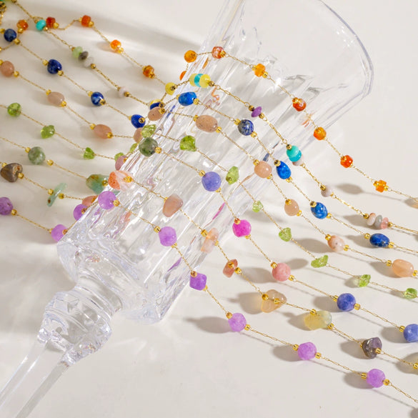 Necklace Natural Stone Shell Beaded Geometric Handmade