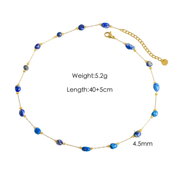 Necklace Natural Stone Shell Beaded Geometric Handmade