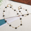 Necklace Natural Stone Stainless Steel Geometric Daisy Handmade Design