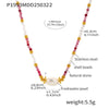 Necklace Natural Stone 316L Stainless Steel Geometric Pattern Handmade Electroplated Women Accessories