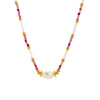 Necklace Natural Stone 316L Stainless Steel Geometric Pattern Handmade Electroplated Women Accessories