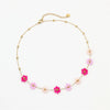 Necklace Natural Stone Titanium Steel 18K Goldplated Stainless Steel Geometric Flower Women