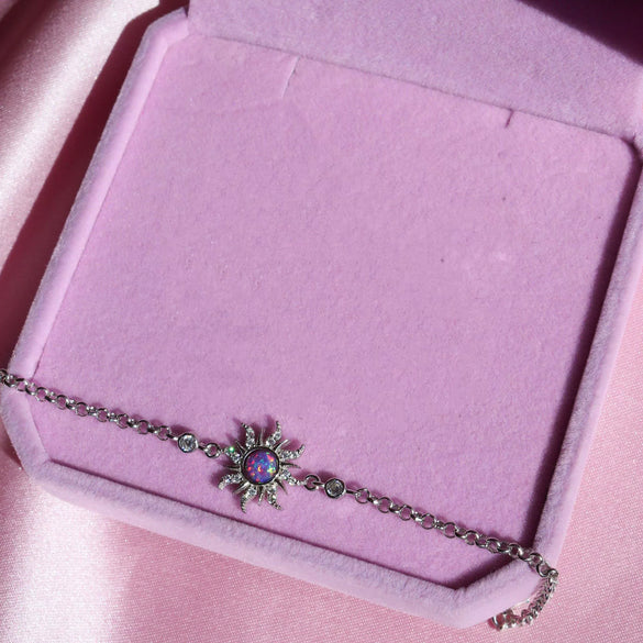 Necklace Opal Zircon Copper Geometric Style Micropaved Star Pendant