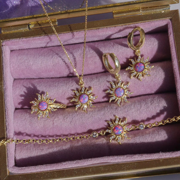 Necklace Opal Zircon Copper Geometric Style Micropaved Star Pendant