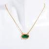 Necklace Oval Eggshaped Geometric Emerald Pendant Copper Electroplated Natural Stone Real Gold Color Retention