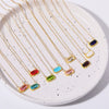 Necklace Oval Eggshaped Geometric Emerald Pendant Copper Electroplated Natural Stone Real Gold Color Retention