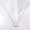 Necklace Oval Eggshaped Geometric Emerald Pendant Copper Electroplated Natural Stone Real Gold Color Retention