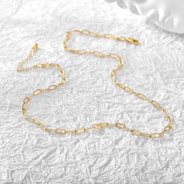 Necklace Paper Clip Chain Cold Style Electroplating