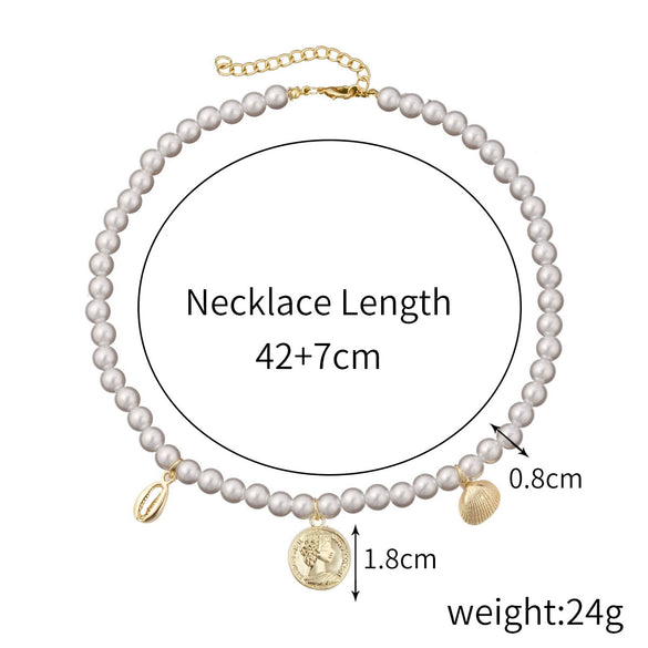 Necklace Pearl Alloy Handmade Star Geometric Styling Pendant Jewelry For Women