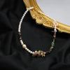 Necklace Pearl Freshwater Baroque Tourmaline Geometric Electroplating Women's