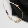 Necklace Pearl Freshwater Baroque Tourmaline Geometric Electroplating Women's