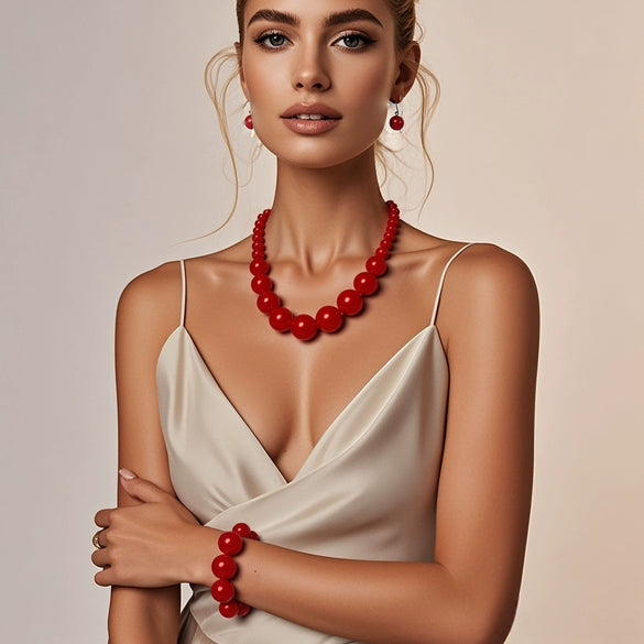 Necklace Pearl Imitation Pearl Heart Shaped Box Chain Women's