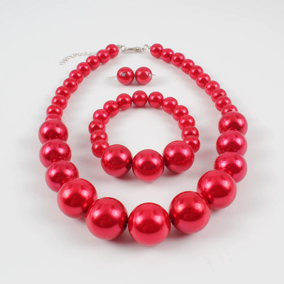Necklace Pearl Imitation Pearl Heart Shaped Box Chain Women's