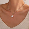 Necklace Pearl Titanium Steel Drop Shape Flower Design For Women