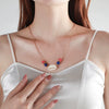 Necklace Pearl Titanium Steel Drop Shape Flower Design For Women