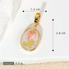 Necklace Pendant Accessories Copper Imitation Pearl Oil Drop Plants Flowers Retro Art Dripping Oil Style