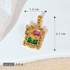 Necklace Pendant Accessories Copper Imitation Pearl Oil Drop Plants Flowers Retro Art Dripping Oil Style