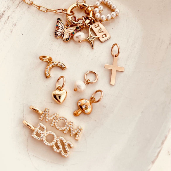 Necklace Pendant Accessories Mushroom Butterfly Geometric Titanium Steel Diamond Plated Gold Color