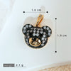 Necklace Pendant Animal Bear Copper Plated With Gold Set With Diamonds