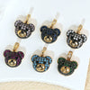 Necklace Pendant Animal Bear Copper Plated With Gold Set With Diamonds