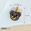 Necklace Pendant Animal Bear Copper Plated With Gold Set With Diamonds