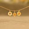 Necklace Pendant Birth Flower Geometric Titanium Steel 18K Goldplated Electroplated