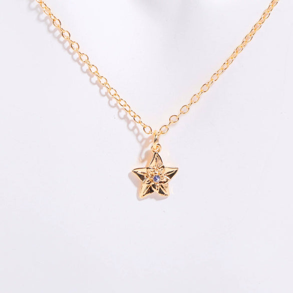 Necklace Pendant Birth Flower Geometric Titanium Steel 18K Goldplated Electroplated