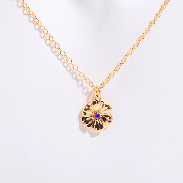 Necklace Pendant Birth Flower Geometric Titanium Steel 18K Goldplated Electroplated