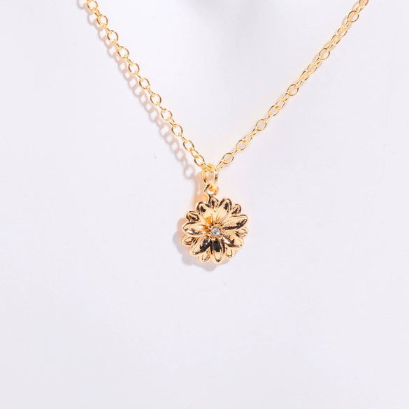 Necklace Pendant Birth Flower Geometric Titanium Steel 18K Goldplated Electroplated
