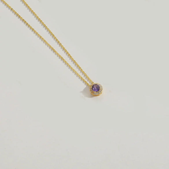 Necklace Pendant Clavicle Chain Copper Mixed Gemstone Inlay Geometric Minimalist Zirconia O Chain