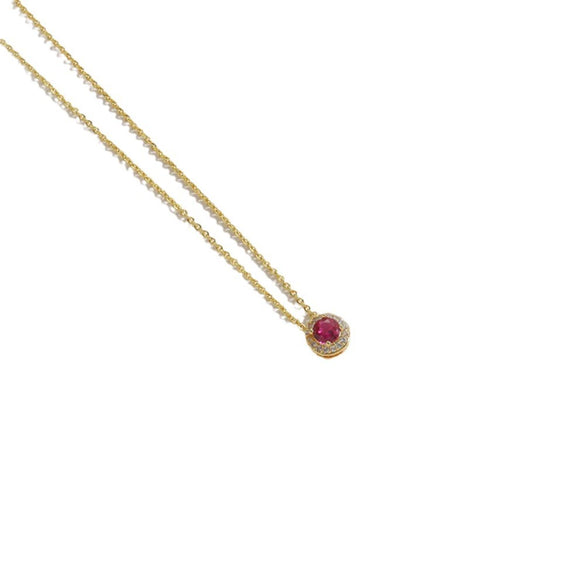 Necklace Pendant Clavicle Chain Copper Mixed Gemstone Inlay Geometric Minimalist Zirconia O Chain