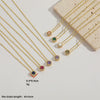 Necklace Pendant Clavicle Chain Copper Mixed Gemstone Inlay Geometric Minimalist Zirconia O Chain