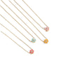 Necklace Pendant Clavicle Chain Mixed Gemstone Inlay Copper Dripping Oil Flower Design Women Minimalist