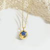 Necklace Pendant Clavicle Chain Women's Simple Geometric Copper Mixed Gemstone Setting Electroplating