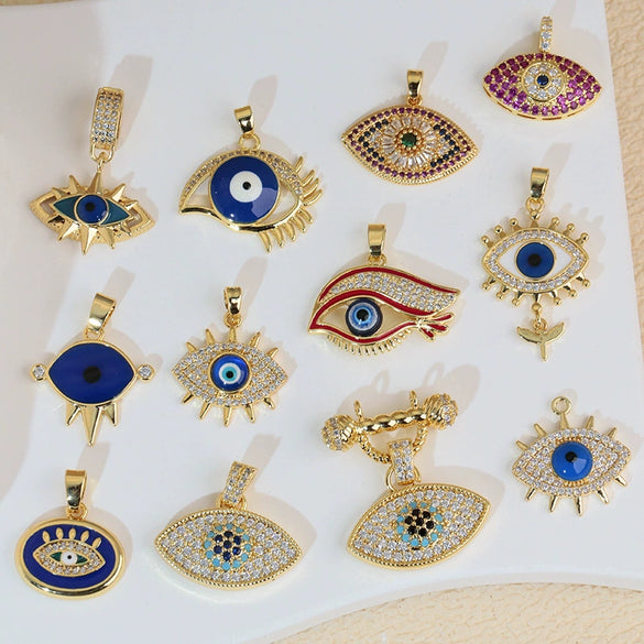 Necklace Pendant Copper Evil Eye Geometric Heart Shape Cartoon Characters Electroplating For Female